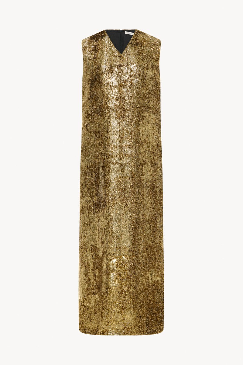 The Row Louane Dress in Lurex and Silk - 8311W3168GLD | REVERSIBLE