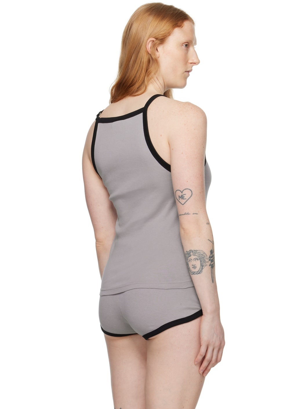 Gray Buckle Contrast Tank Top - 3
