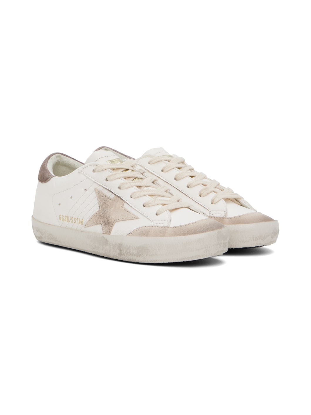 White & Taupe Super-Star Penstar Sneakers - 4