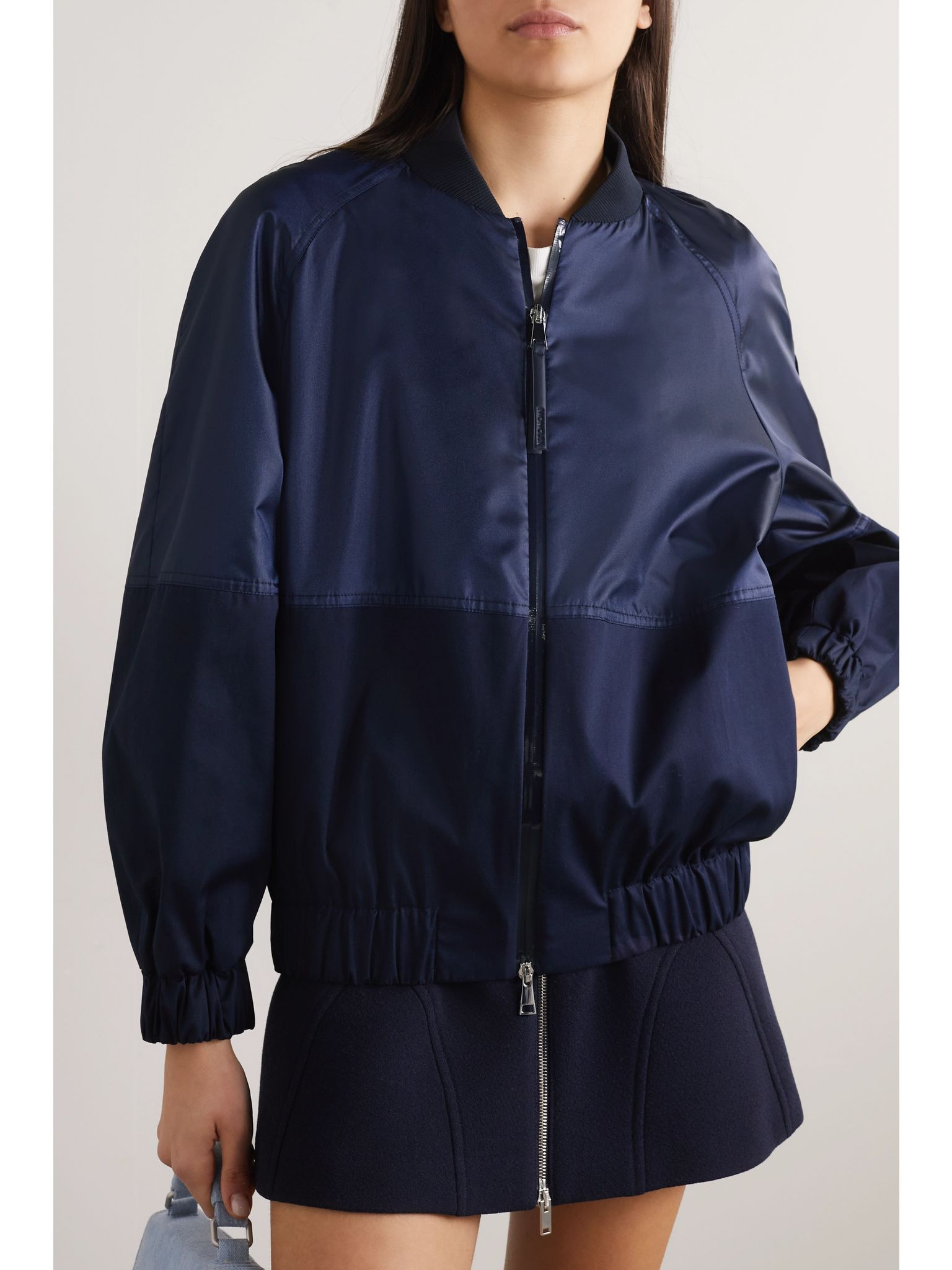 Gobie satin and cotton-blend twill bomber jacket Navy - 3