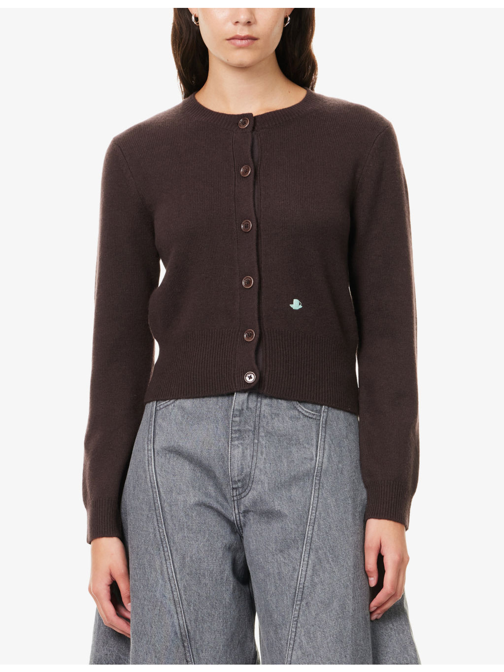 Regular-Fit Embroidered Wool Cardigan - 3