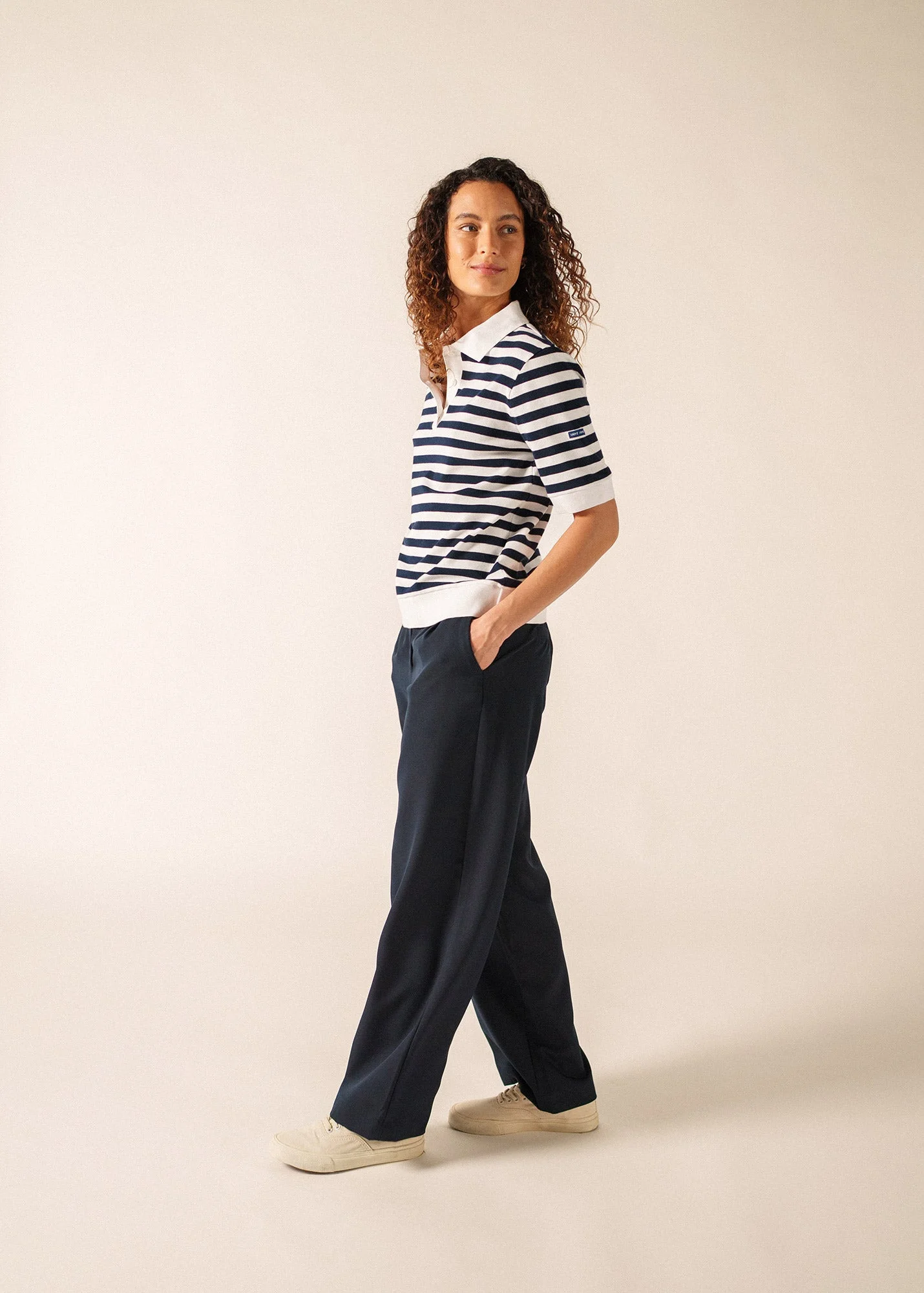CAROLA Striped Knit Polo Shirt - 1