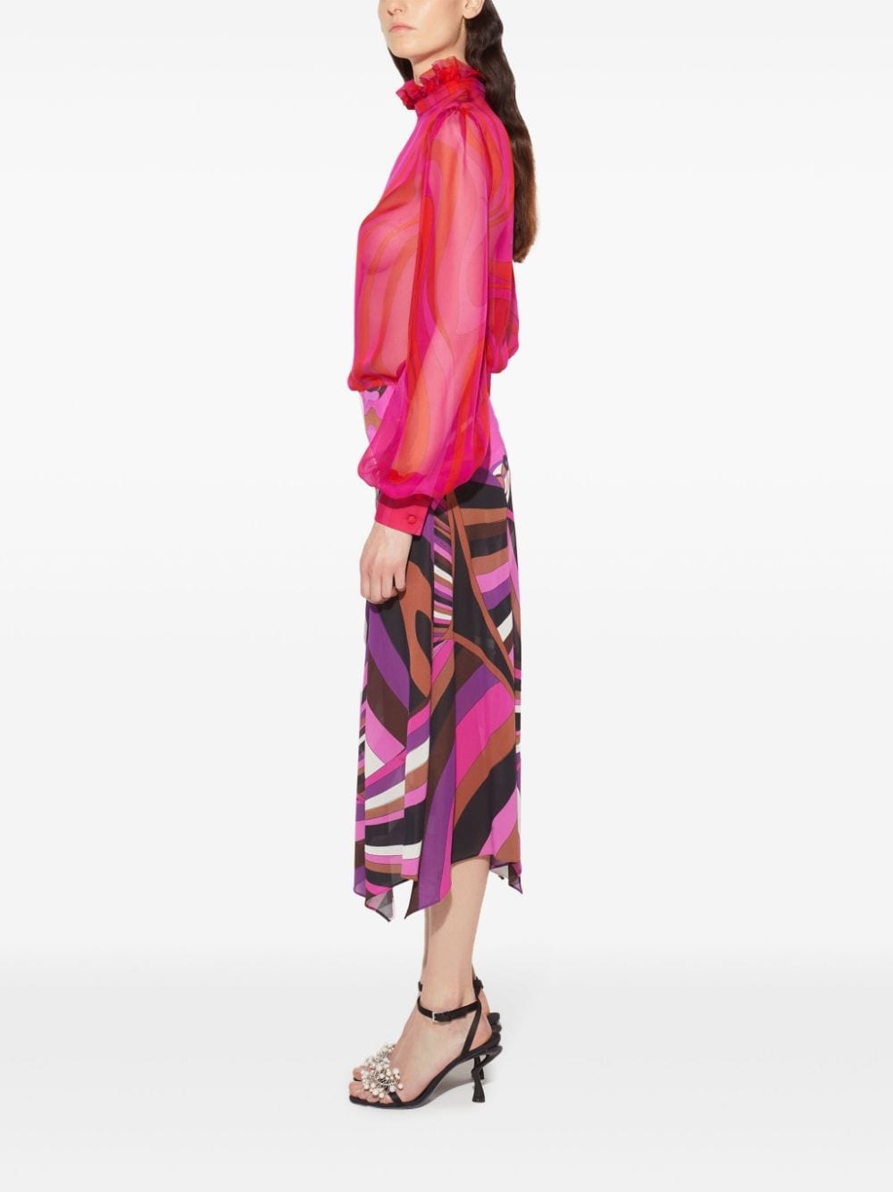 Iride-print midi skirt - 3