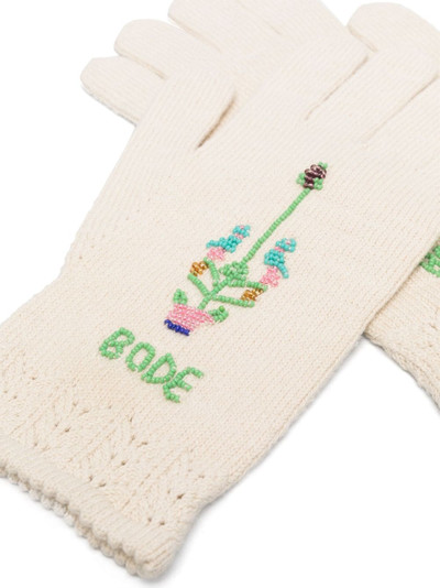 BODE logo-embroidered knitted gloves outlook
