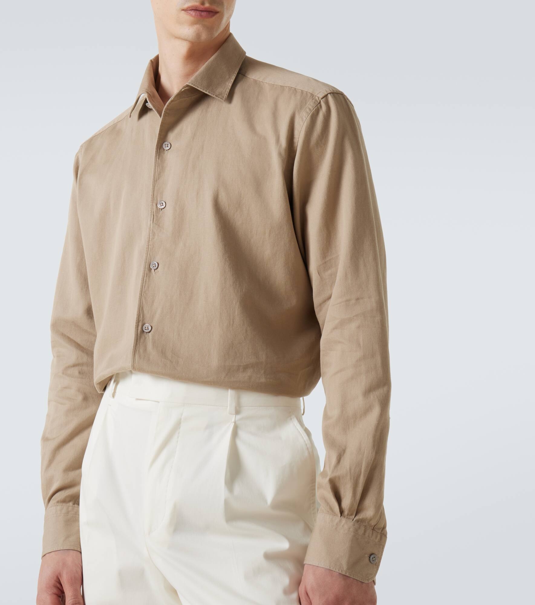 Cotton and wool denim shirt - 5