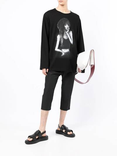 Yohji Yamamoto graphic-print long-sleeve T-shirt outlook