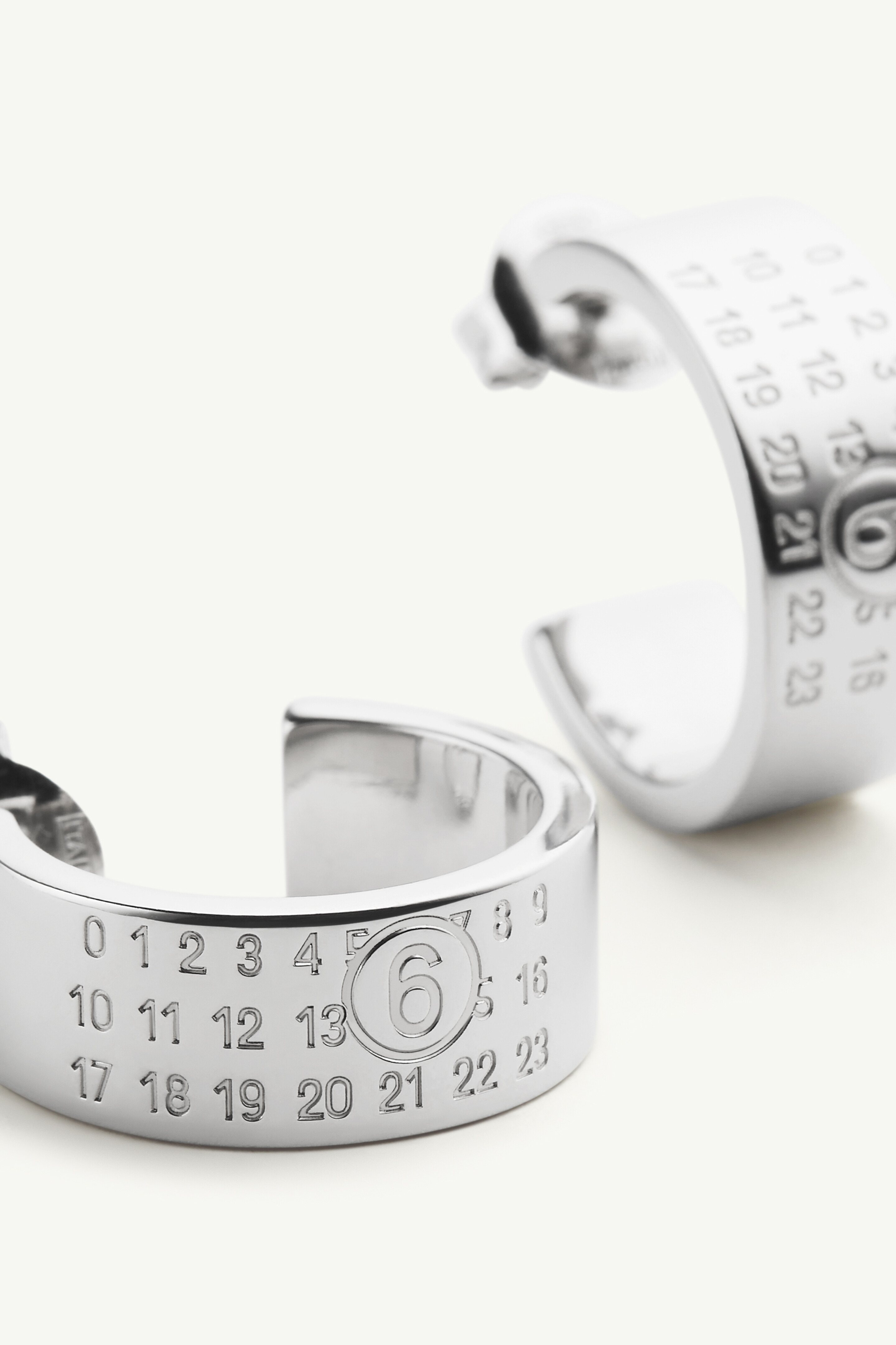 Numeric Minimal Signature Hoop Earrings - 4