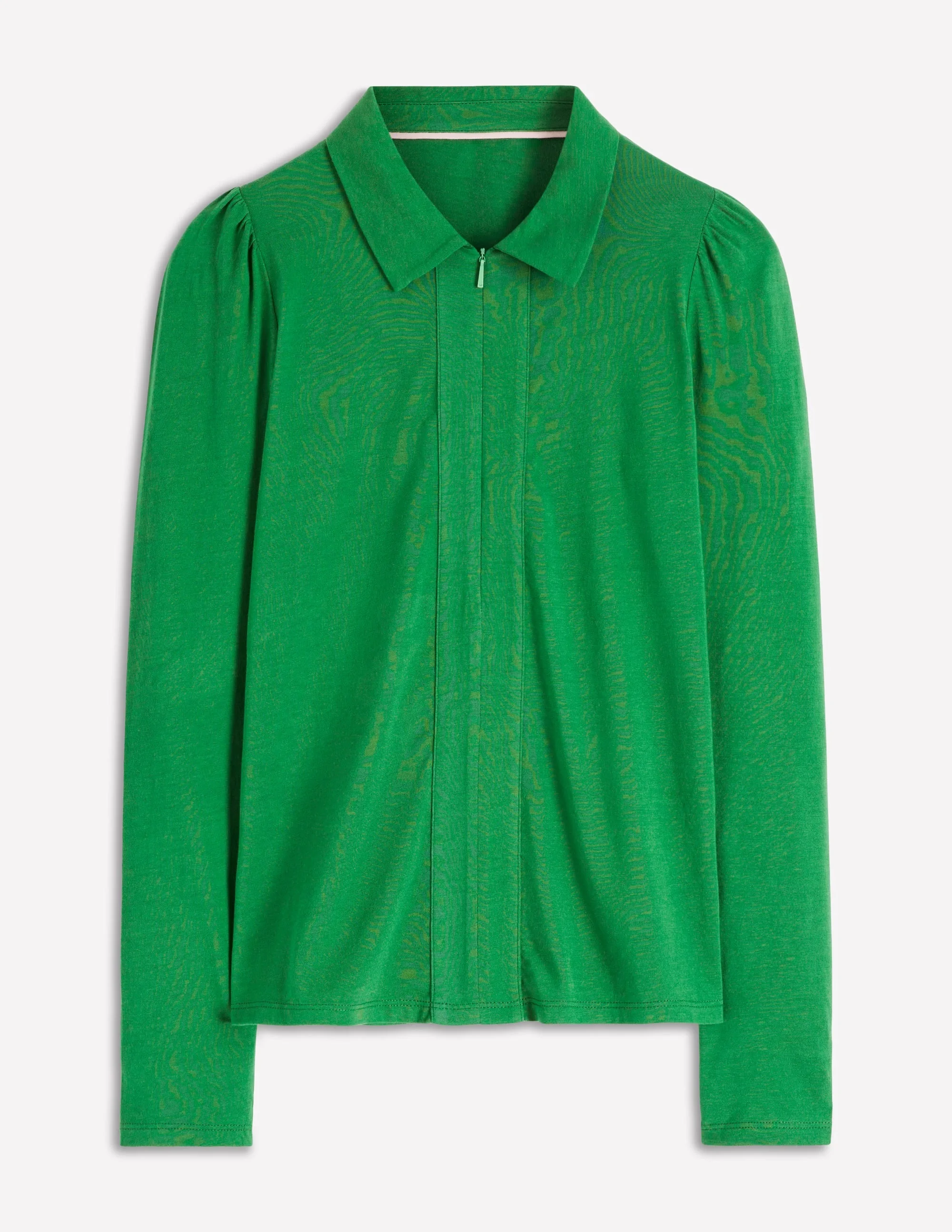 Zip Collar Supersoft Top-Fresh Green - 1