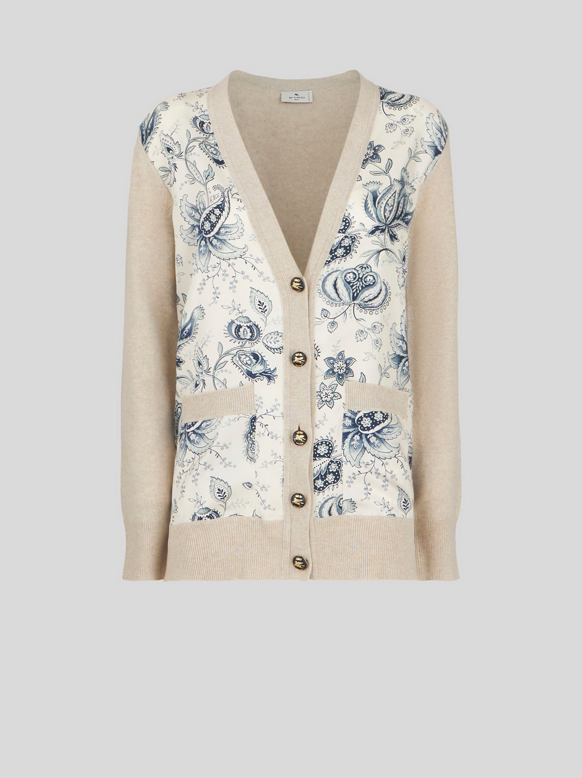 CARDIGAN WITH SILK INSERTS - 1