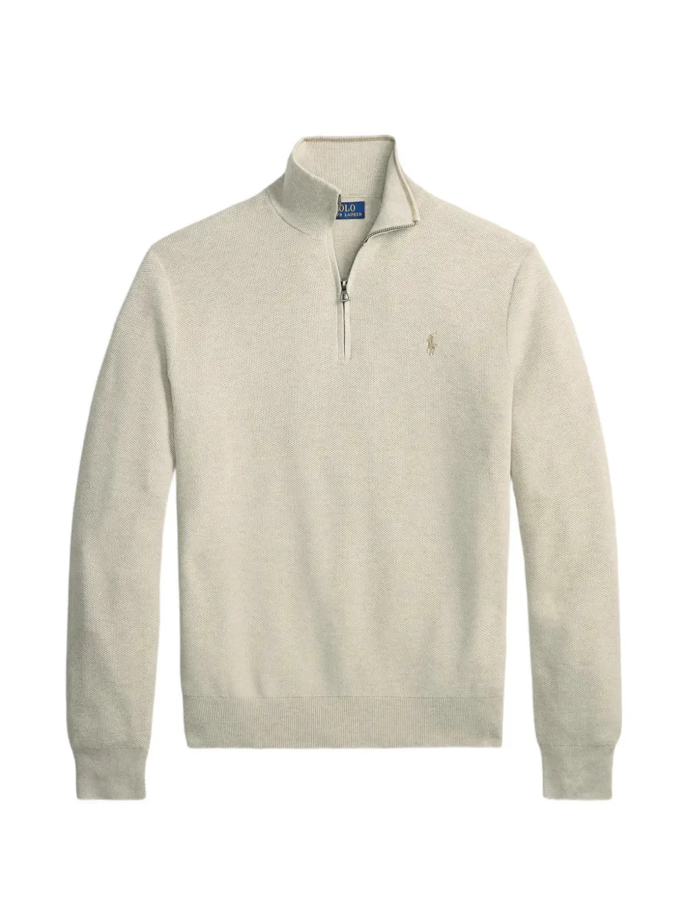 MESH-KNIT QUARTER-ZIP SWEATER - 1