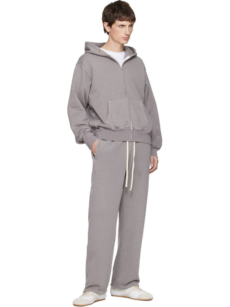 LES TIEN Gray Heavyweight Zip Hoodie outlook