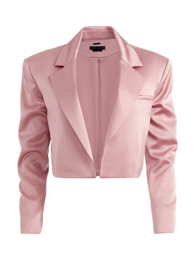 SHAN CROPPED RUCHED SLEEVE BLAZER 1