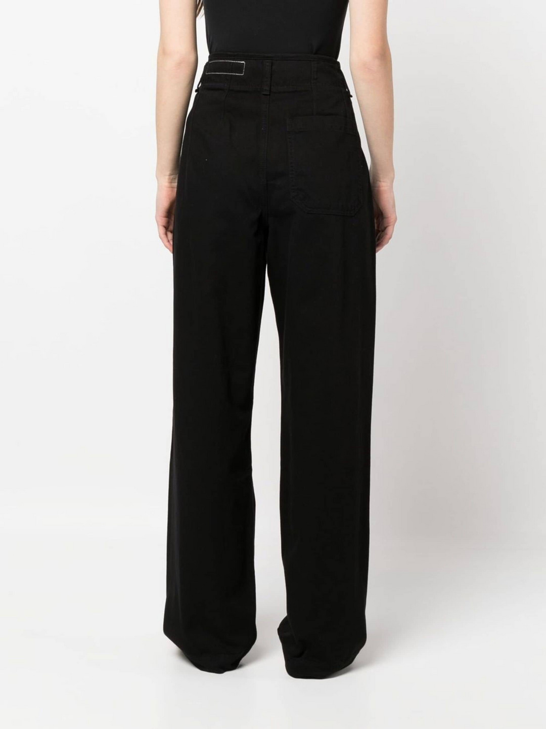 High-Rise Pleated Denim Trousers - 4