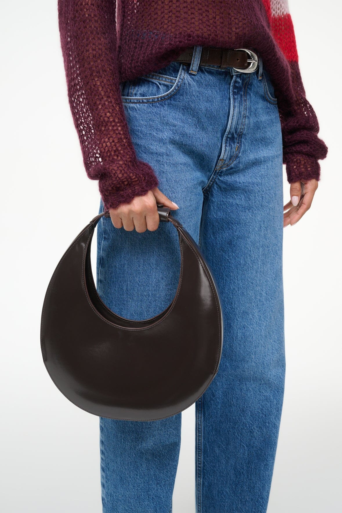 STAUD MOON TOTE BAG ESPRESSO LEATHER - 6