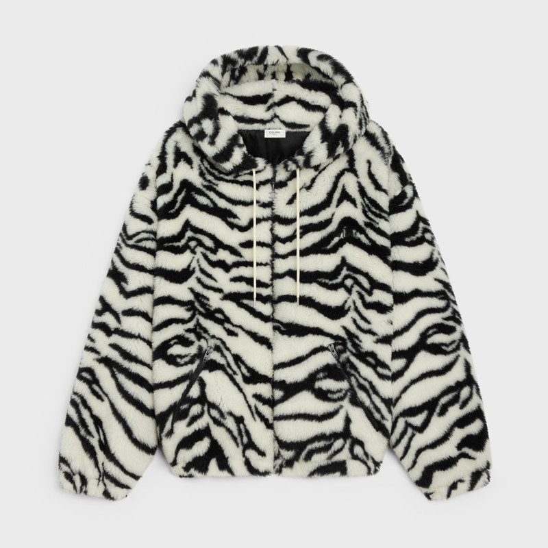 celine jacket in tiger-print fleece 1