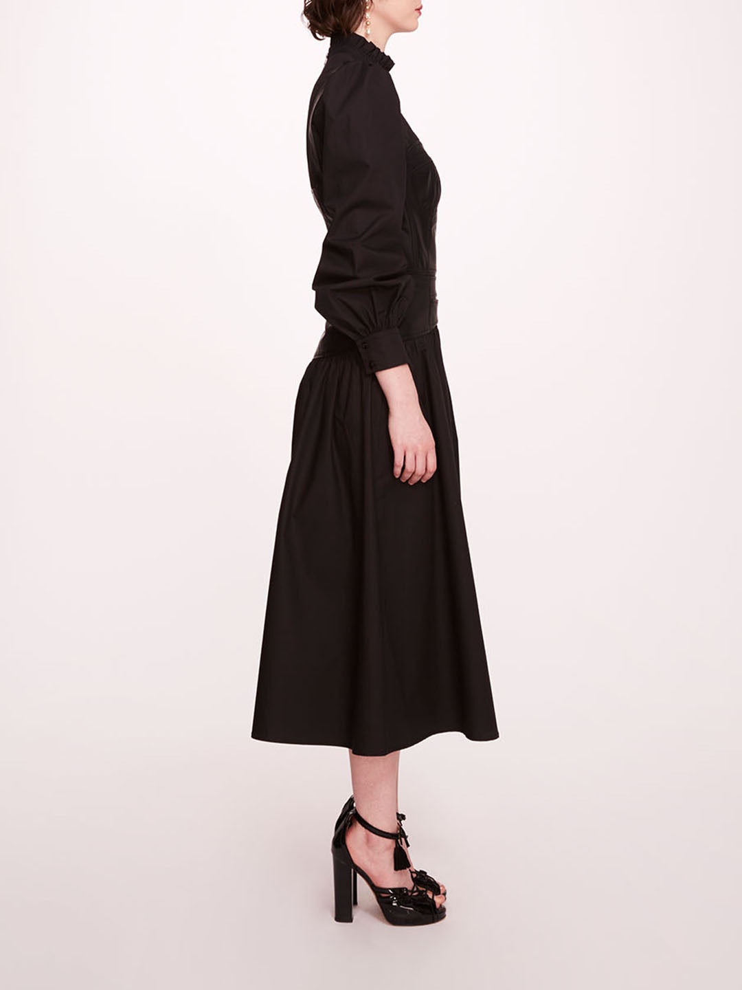 FAUX LEATHER POPLIN CORSET DRESS - 3