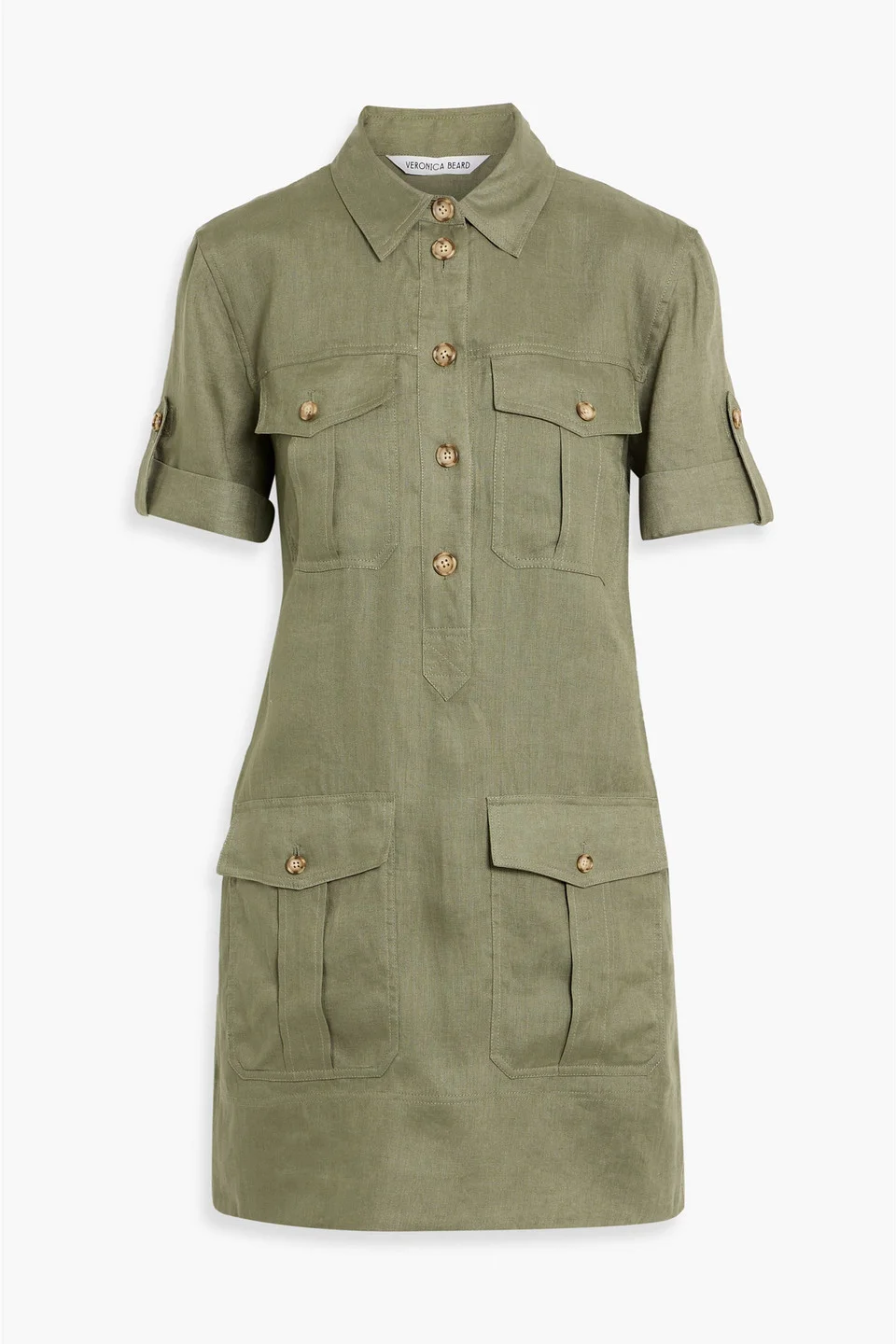 Lucca linen-twill mini shirt dress - 1