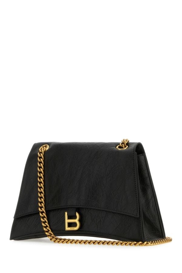 ショルダーバッグ・ポシェット BALENCIAGA Black leather Crush M shoulder bag Crush Small leather shoulder bag in black - Balenciaga