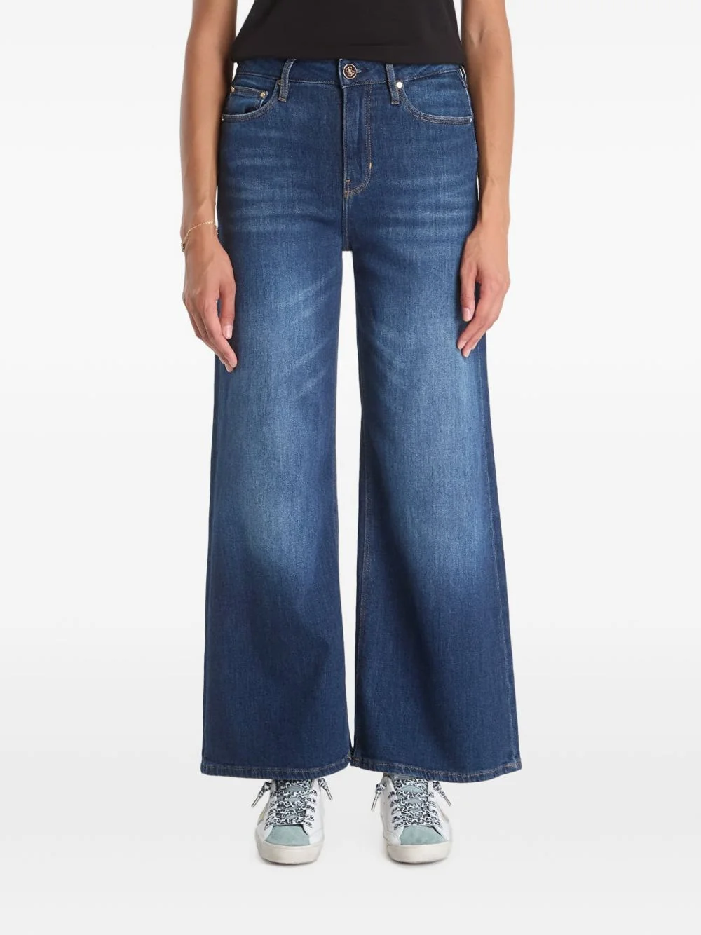 Bellflower whiskered wide-leg jeans - 1