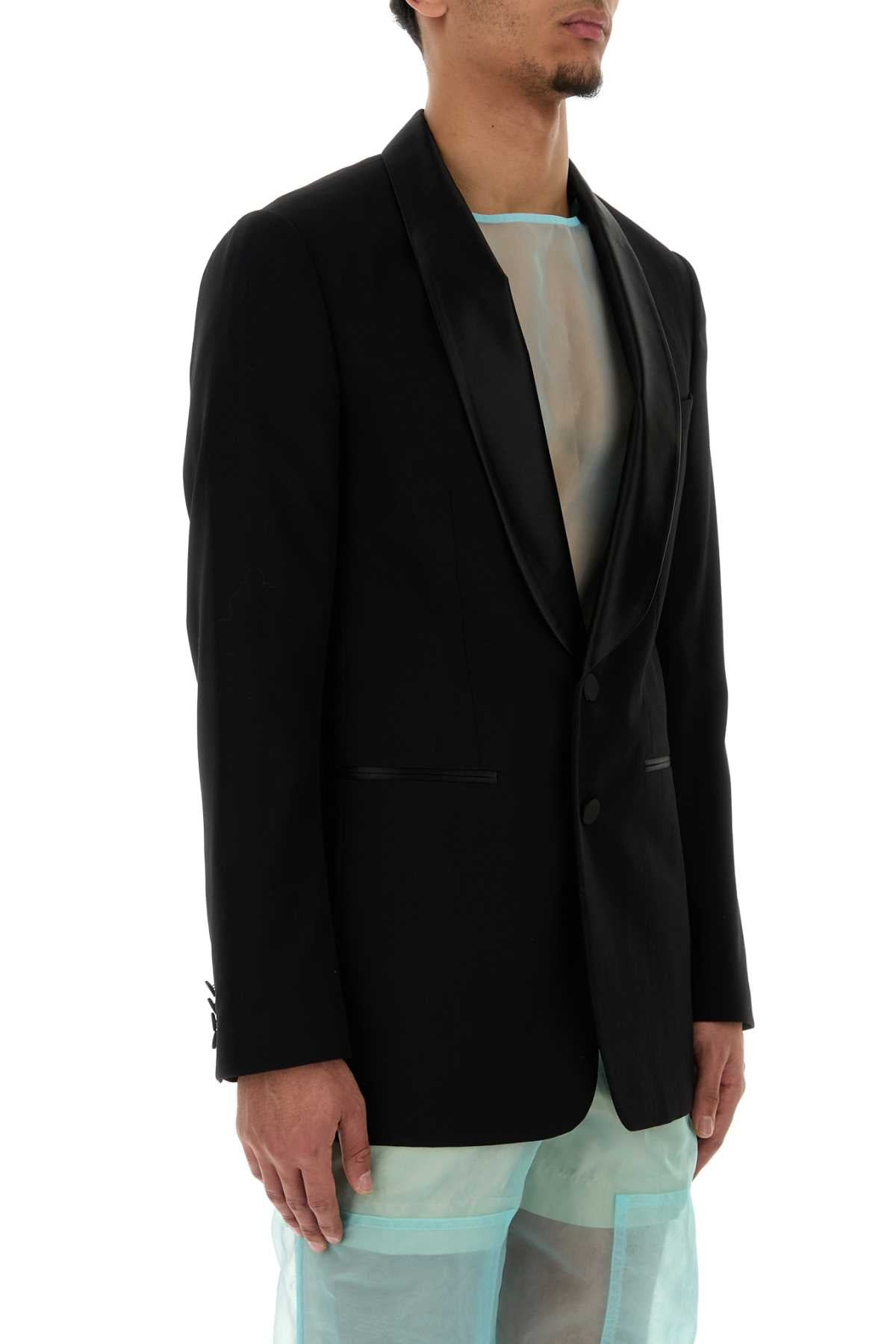 Dries Van Noten Men Black Wool Blend Bartux Blazer - 3