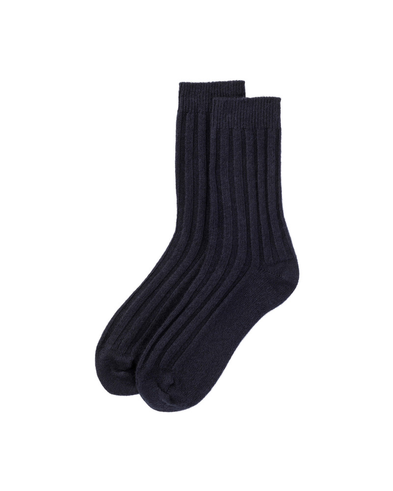 Men's Navy Cashmere Lounge Socks 1