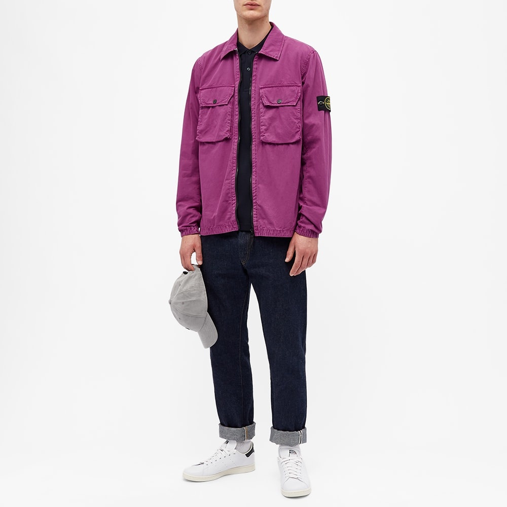 Stone Island 2 Pocket Brushed Cotton Shirt Jacket - 7