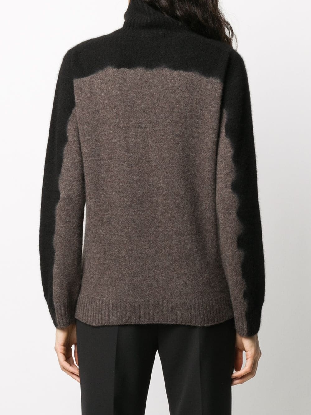 two-tone knit cashmere jumper - 4