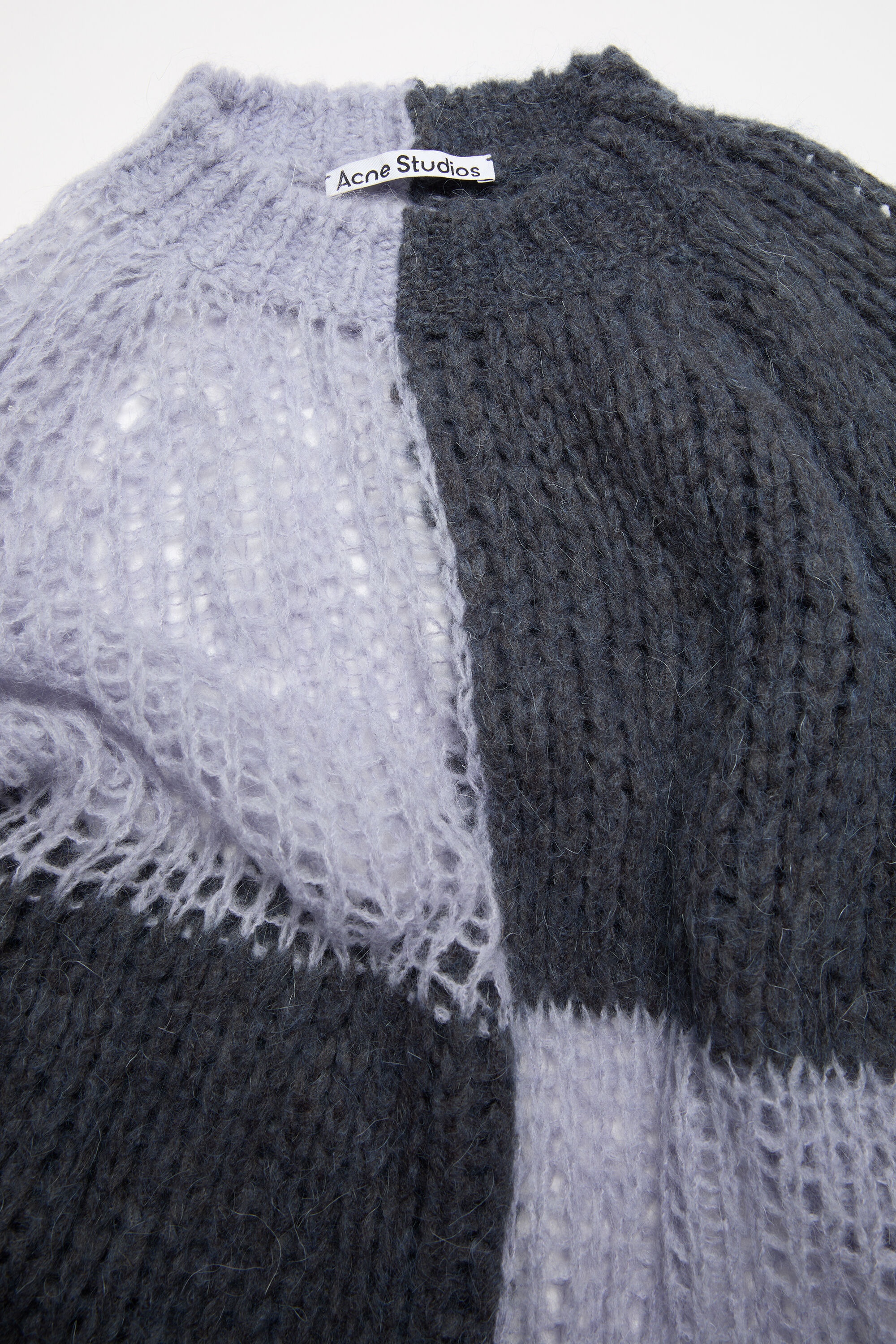 Loose knit mohair jumper - Purple/grey - 6