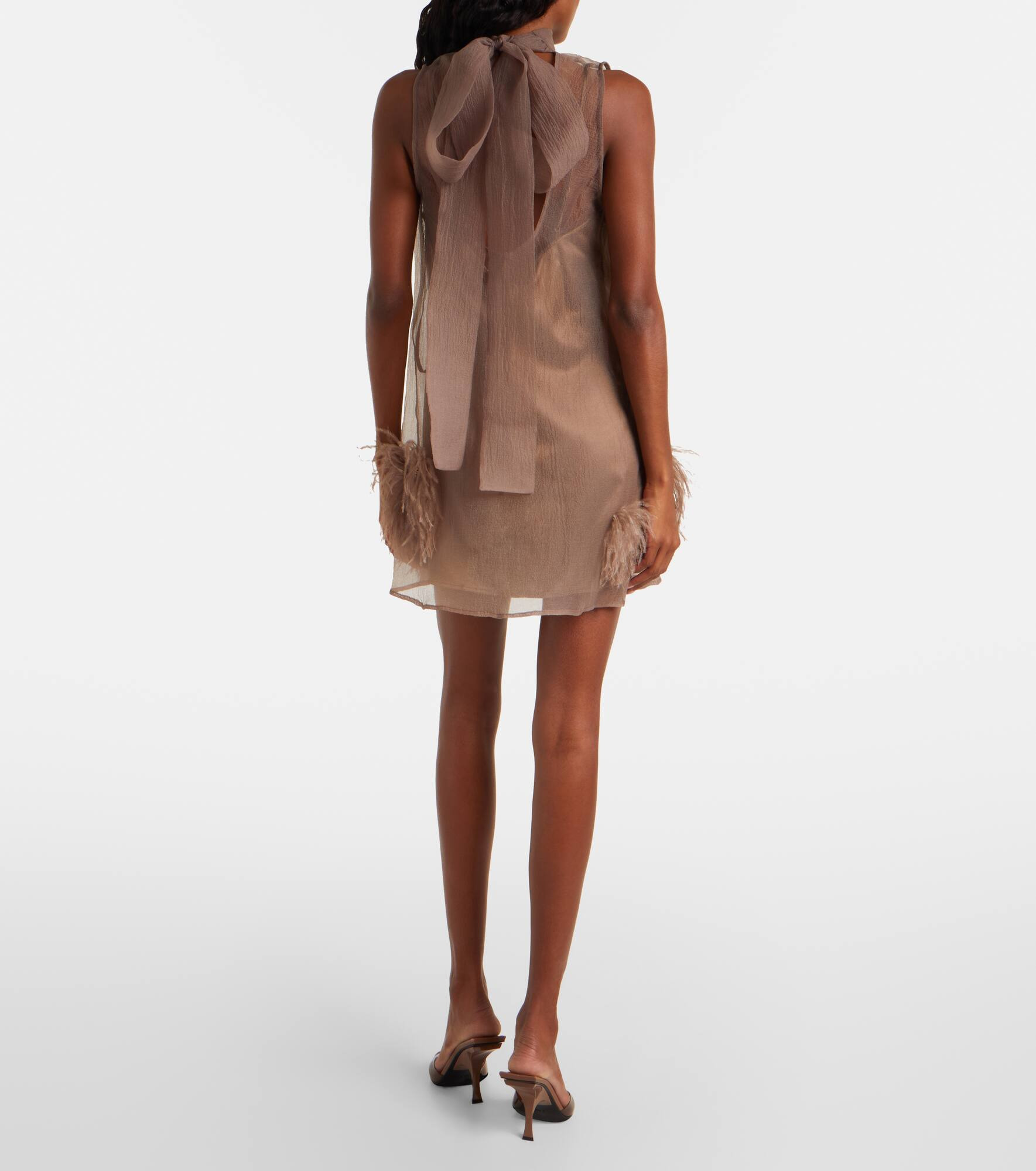 Albee feather-trimmed minidress - 3