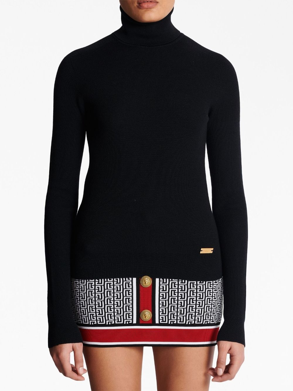 logo-plaque wool jumper - 5