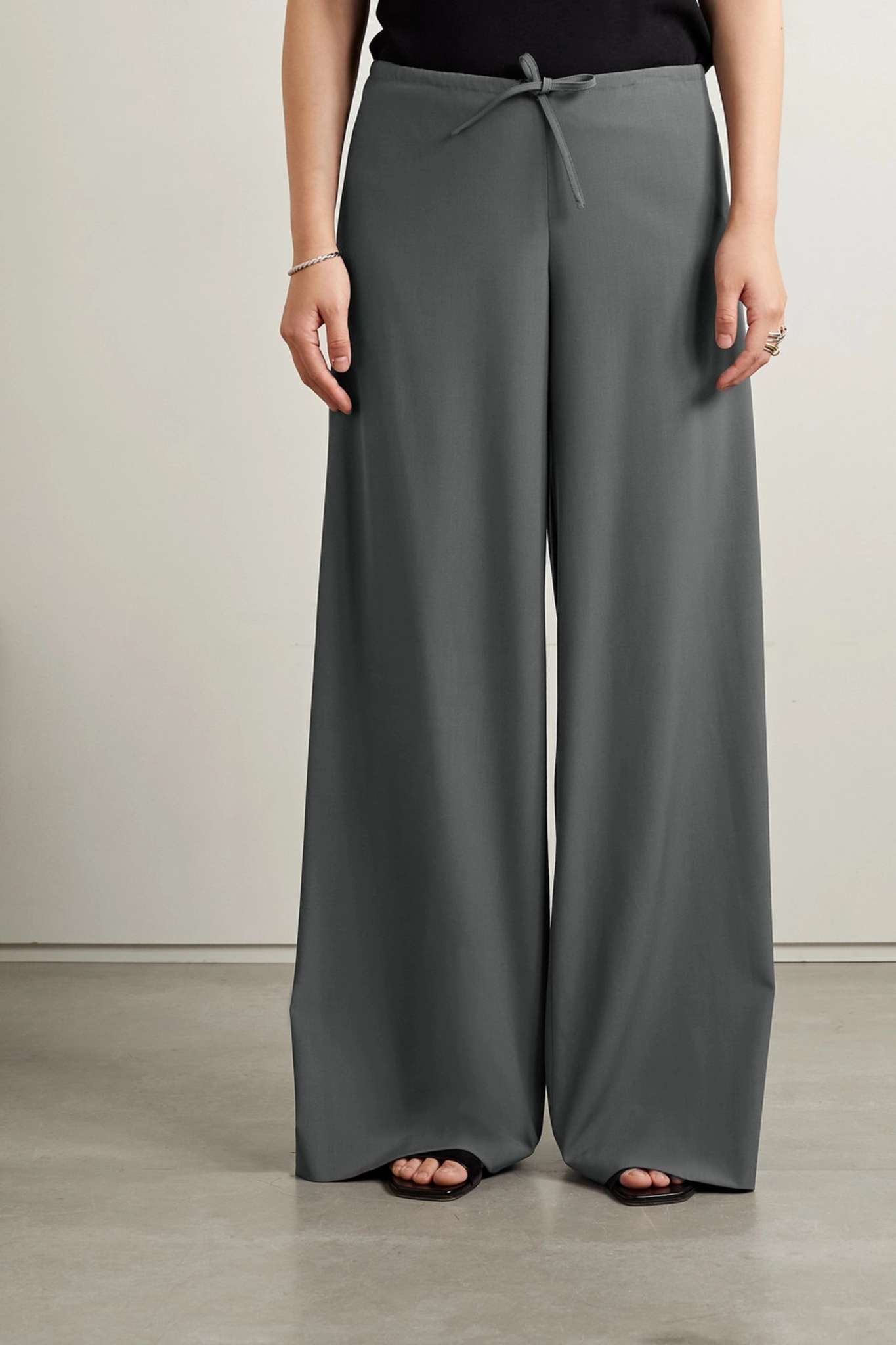 Barrie wide-leg wool-crepe pants