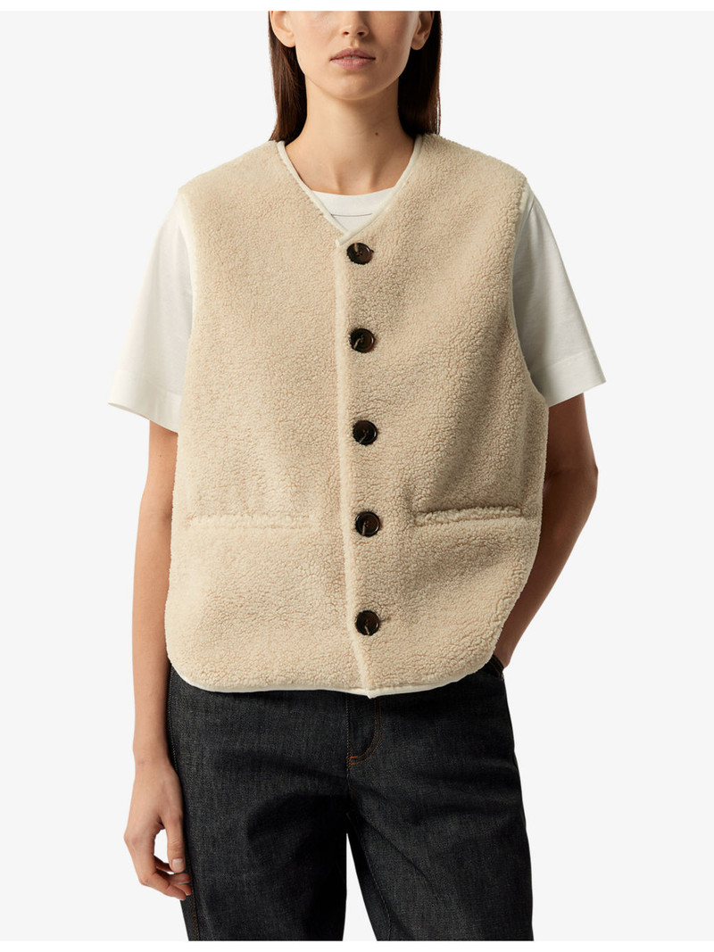 soeur Fusil teddy-textured faux-fur gilet outlook