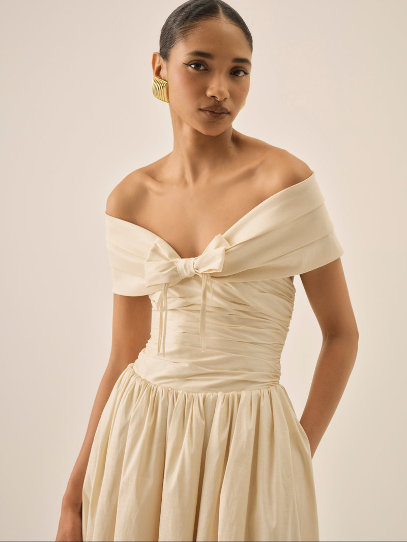 For Love & Lemons Emalie Off-Shoulder Midi Dress outlook