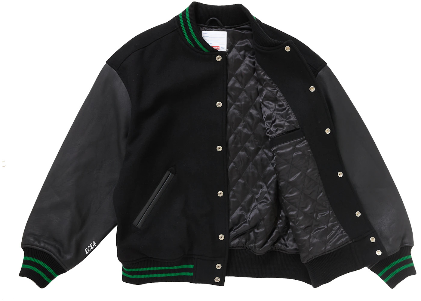 Supreme Wave Varsity Jacket Black - 2