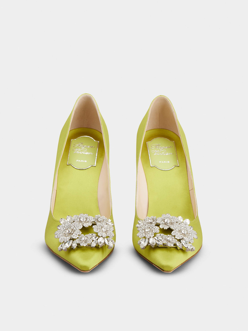 RV Bouquet Strass Buckle Pumps in Satin 7