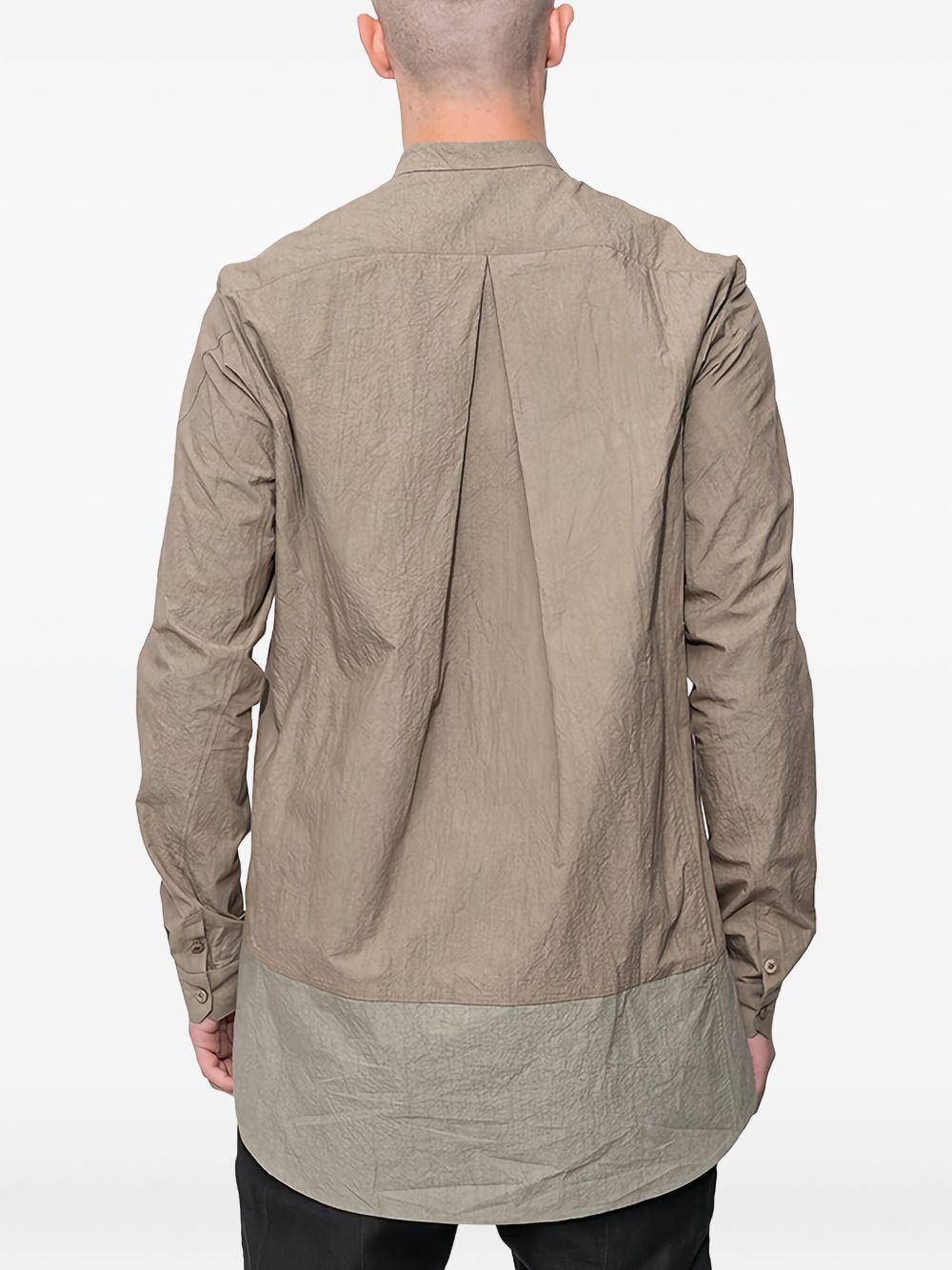 mandarin-collar panelled shirt - 3
