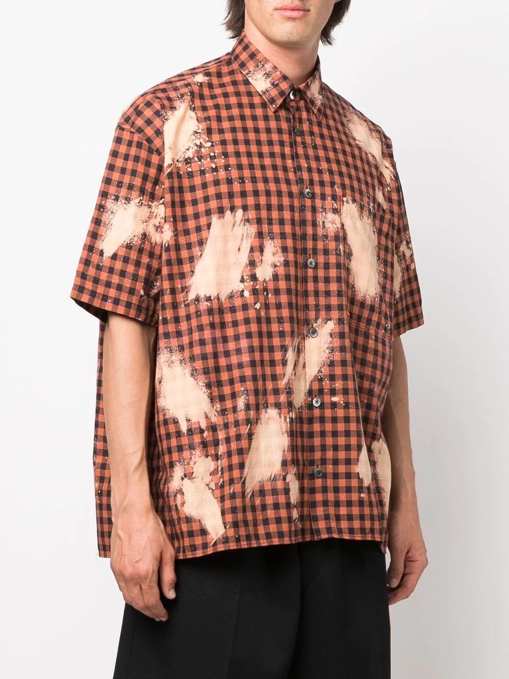 plaid paint-print shirt - 3