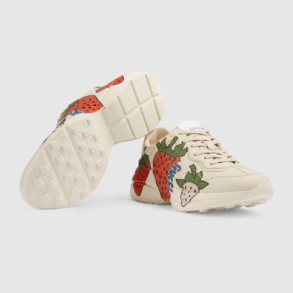 Women's Rhyton sneaker with Gucci Strawberry - 5