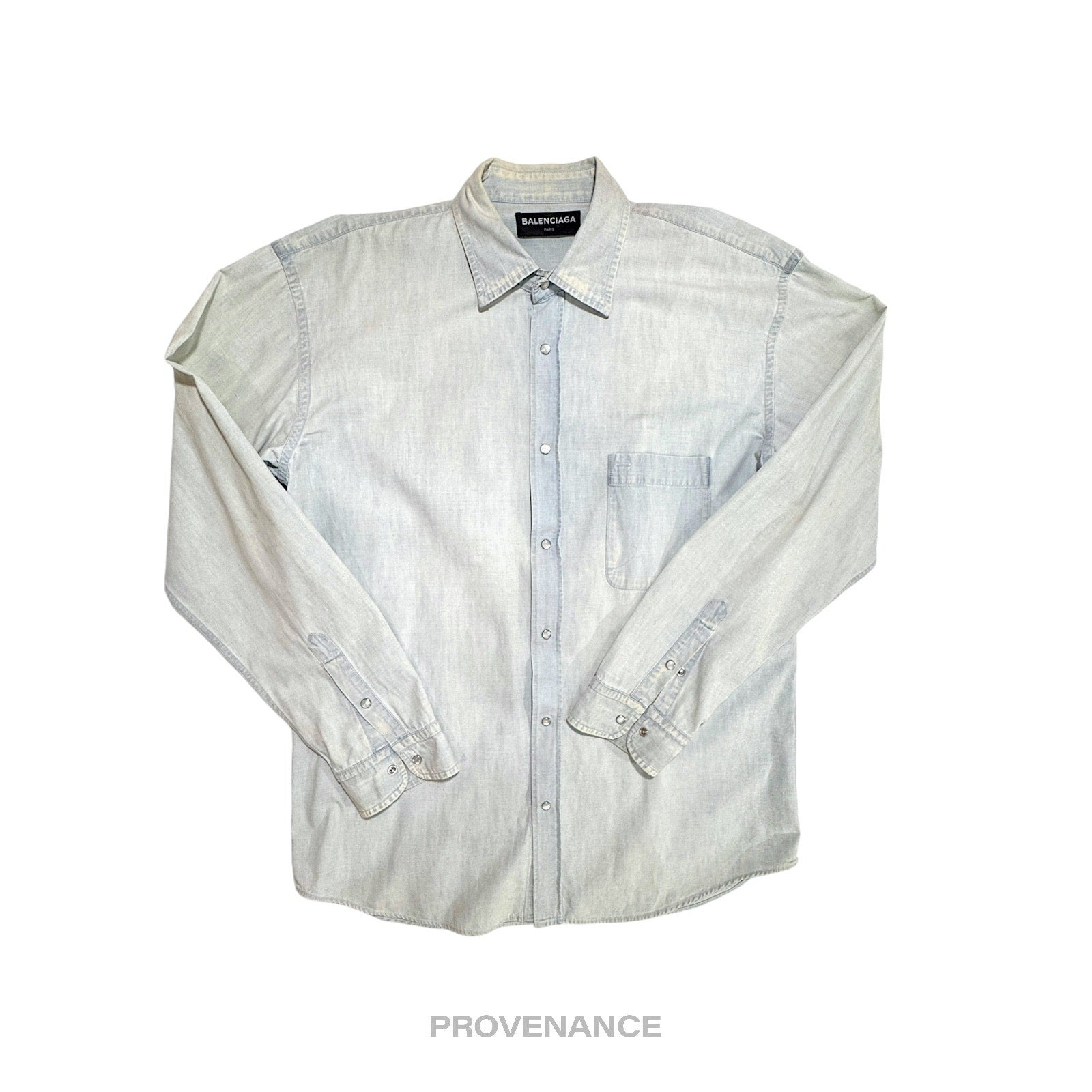 Balenciaga Chambray BB Dreams Denim Shirt - Blue 39 - 5