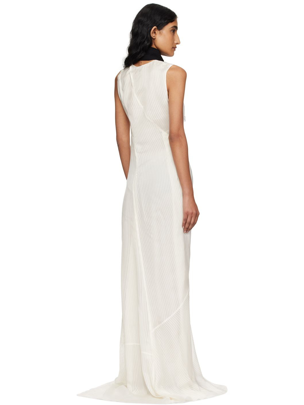 Off-White Leah Long Asymmetric Sleeveless Maxi Dress - 3