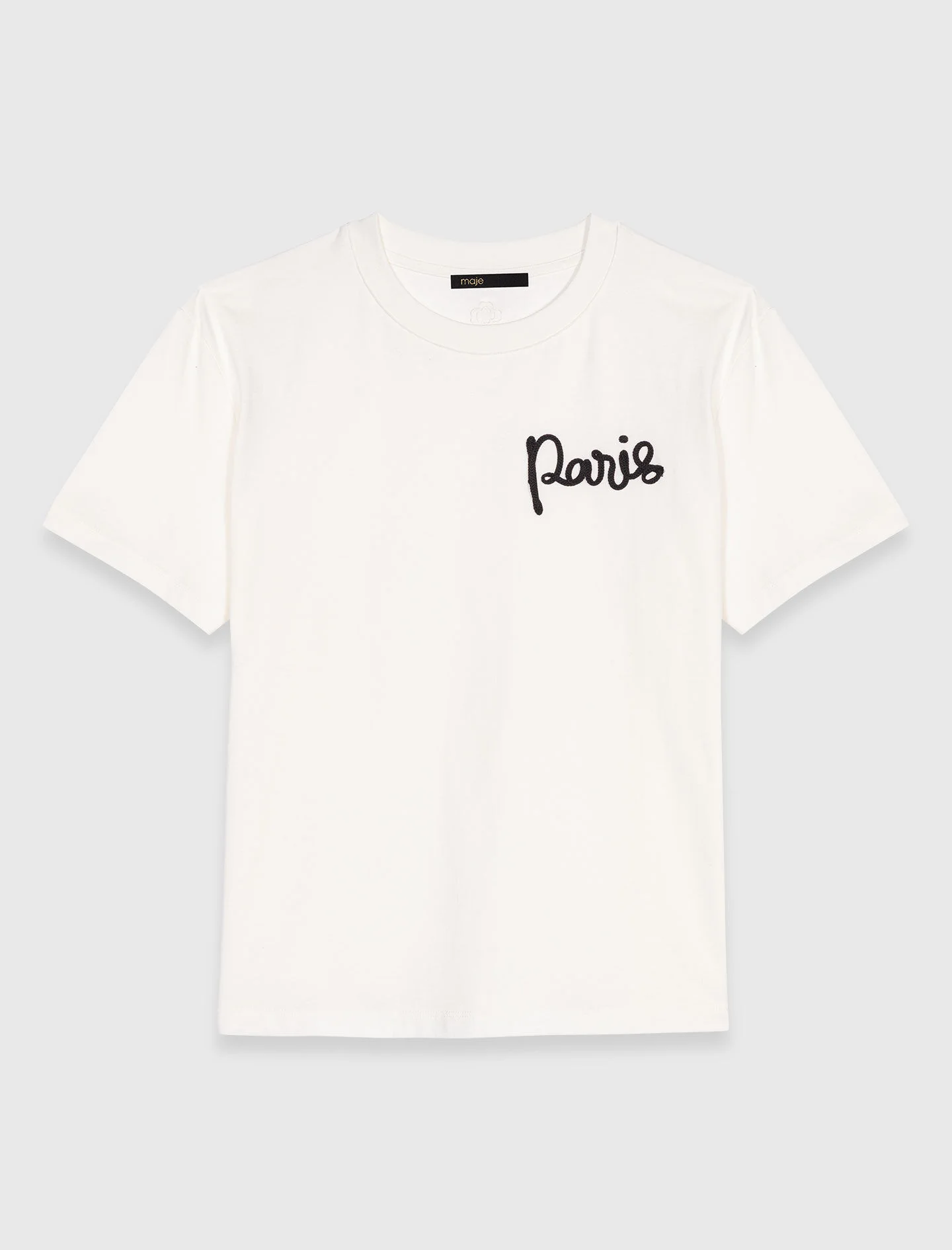 T-shirt with embroidered Paris logo - 1