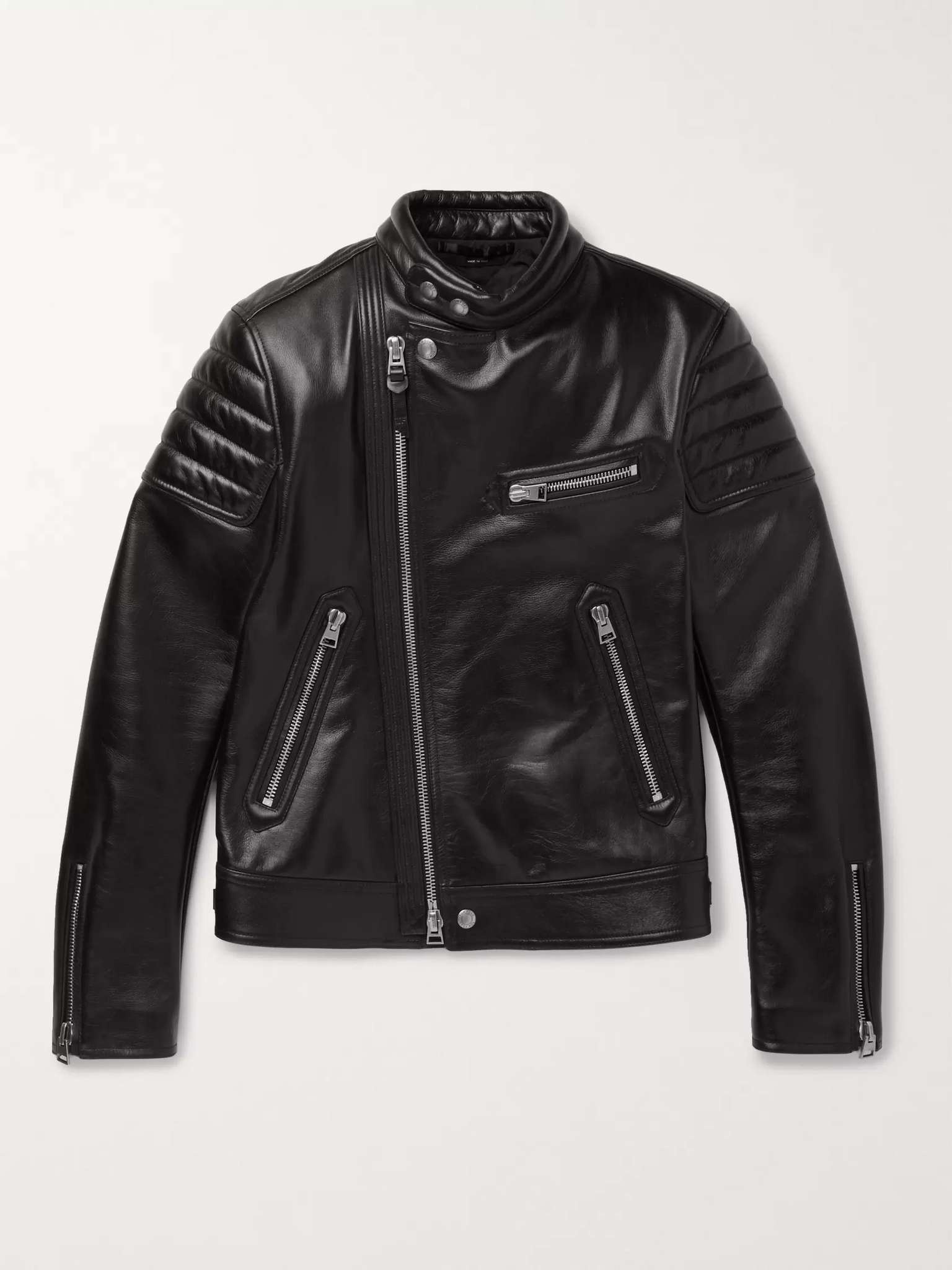 Slim-Fit Leather Jacket - 1