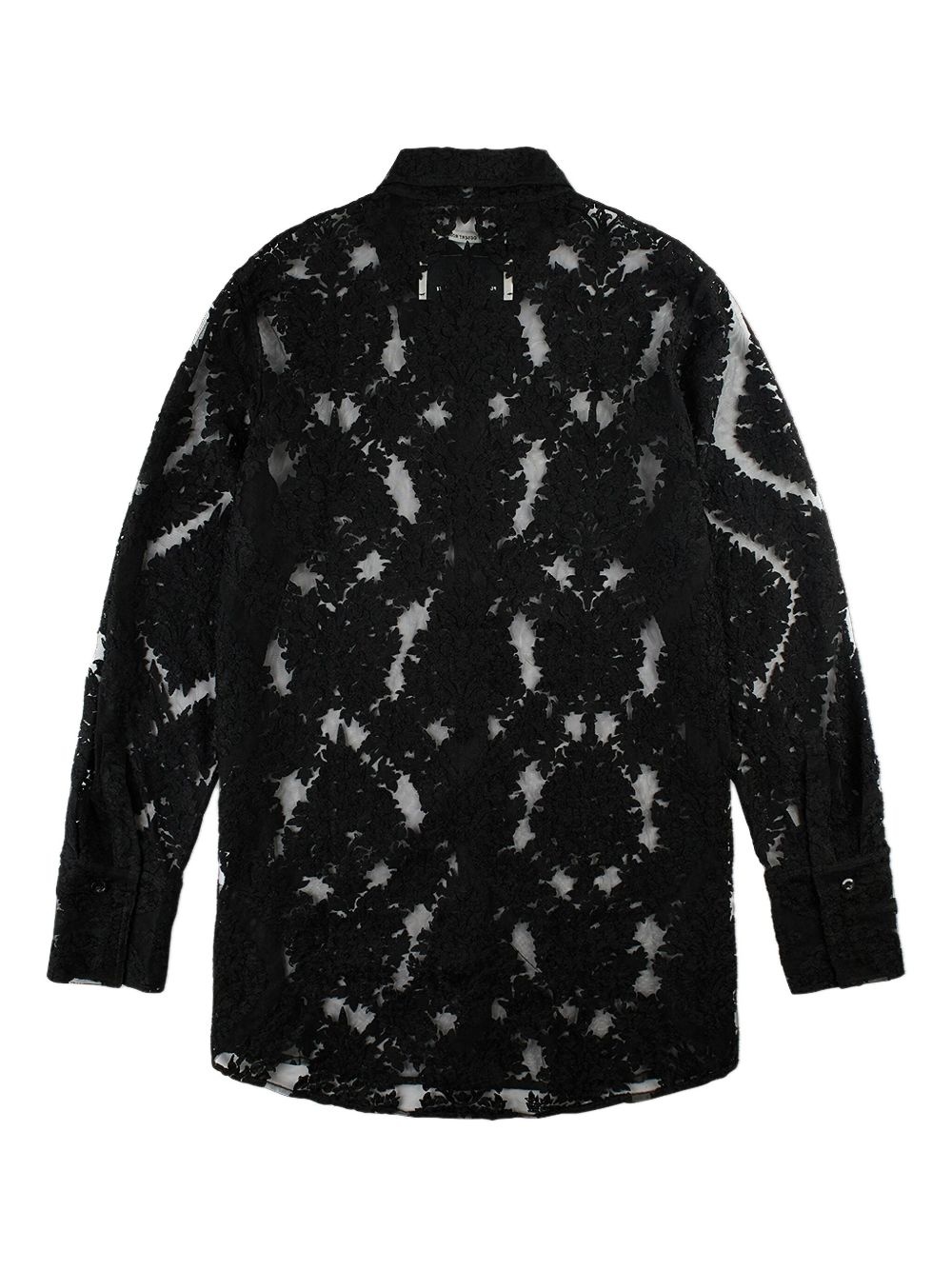 lace-patterned shirt - 2