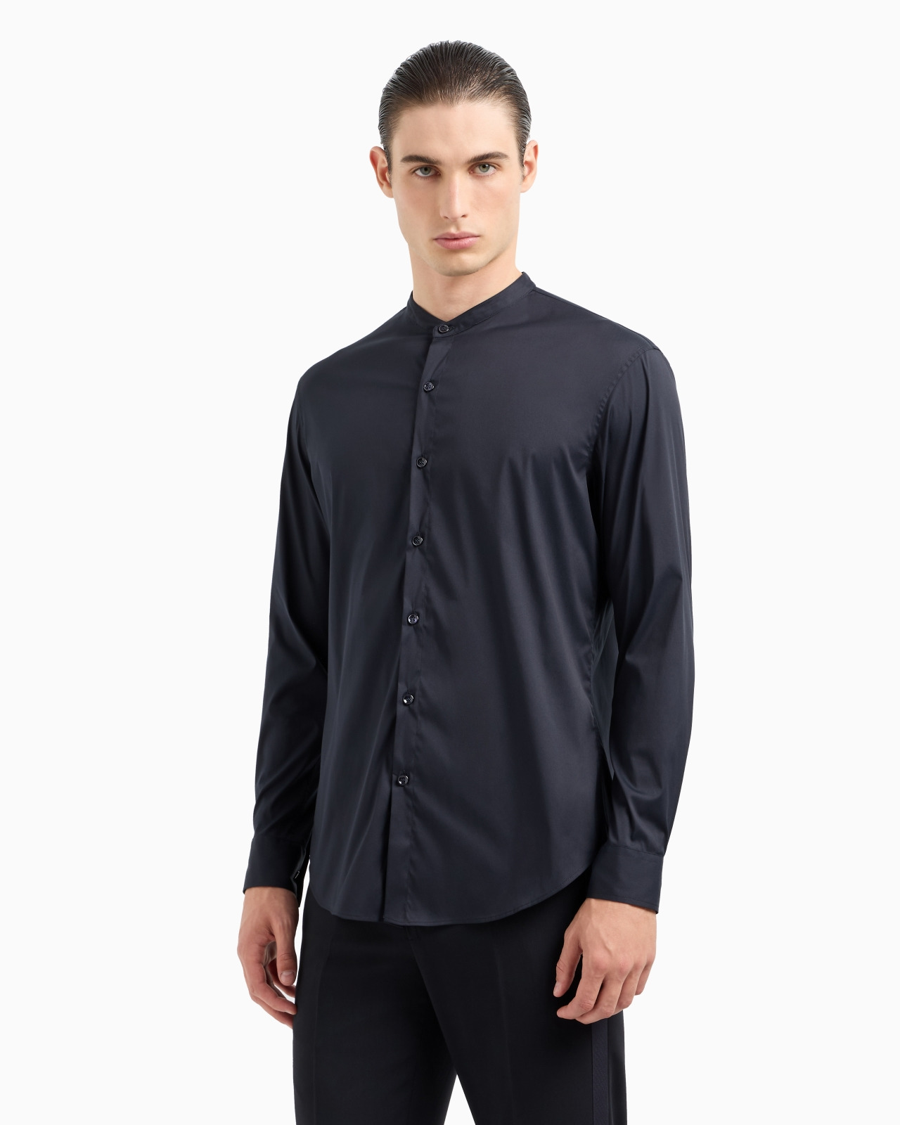 Plain-knit stretch cotton Icon shirt - 4