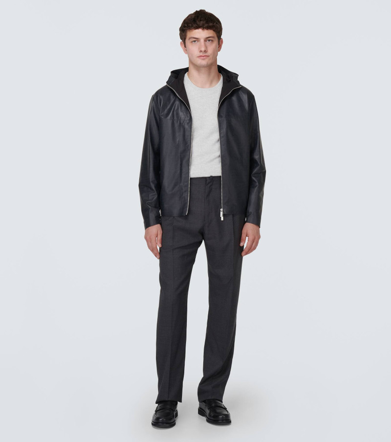 Berluti Scritto Printed B-Way leather jacket outlook
