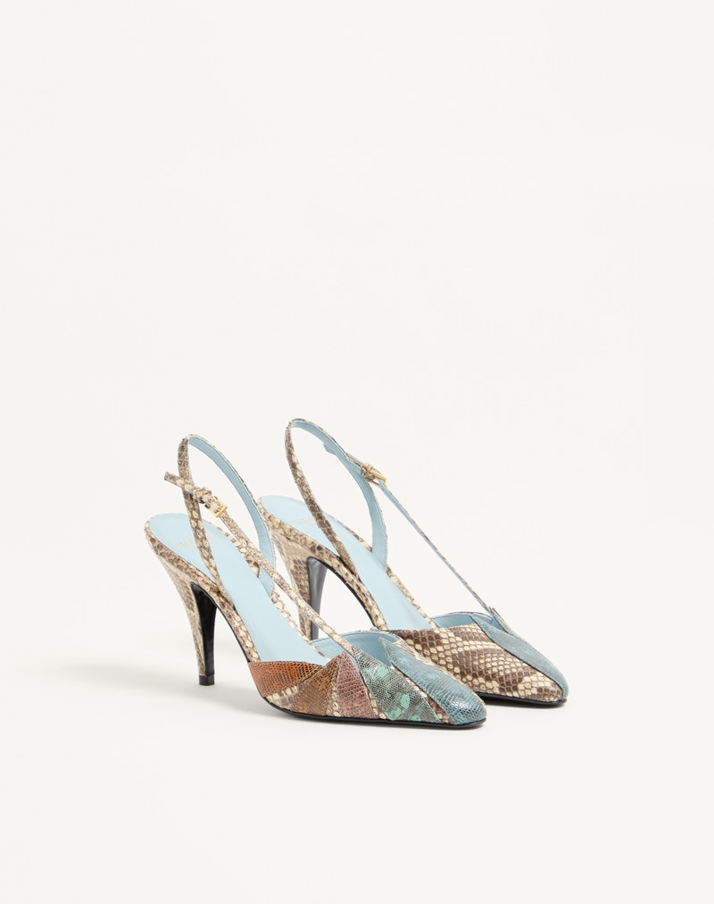 FOLIEFOLIAGE SLINGBACK PUMP IN PYTHON 90MM 2