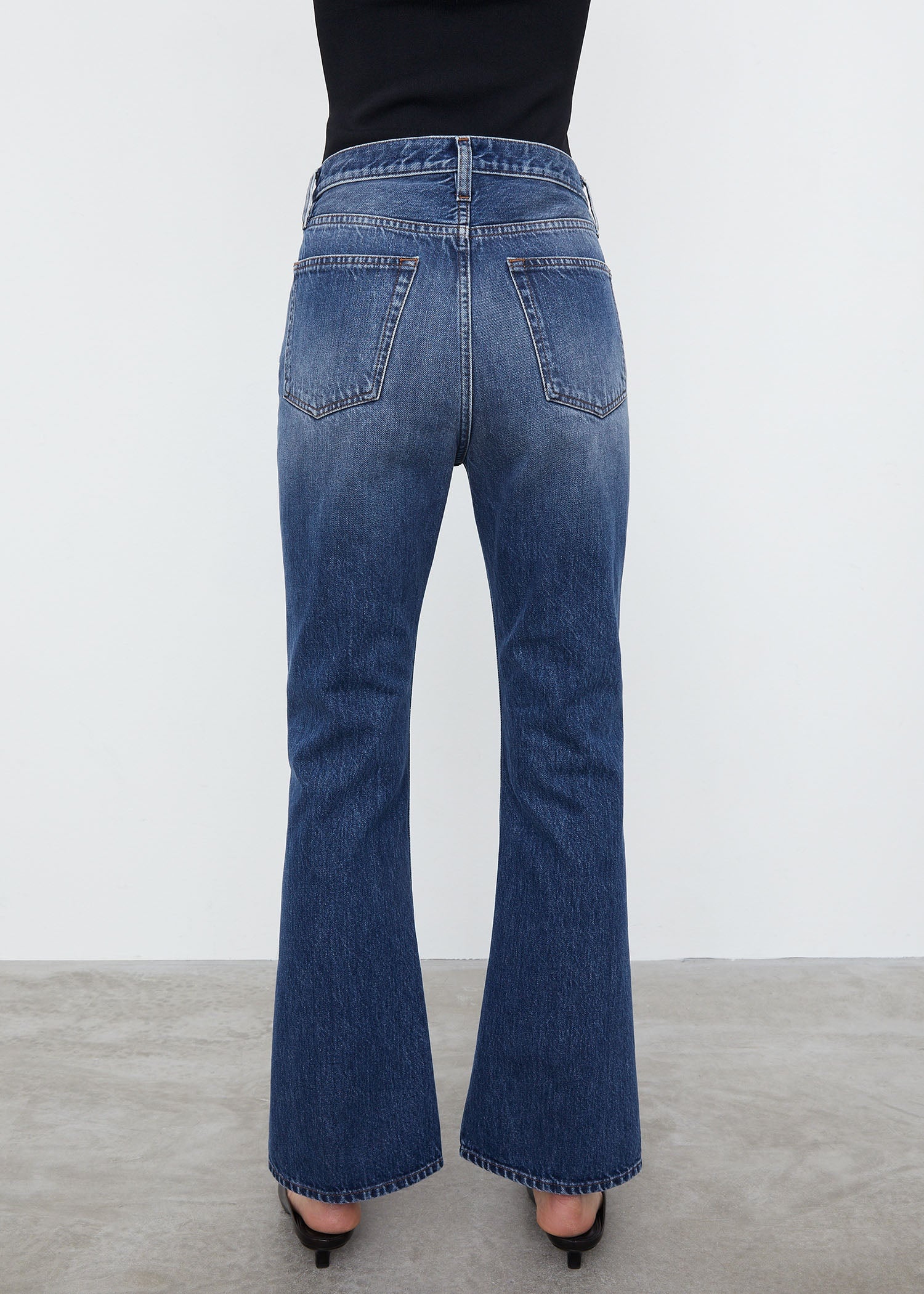 Cropped kick denim mid blue - 5