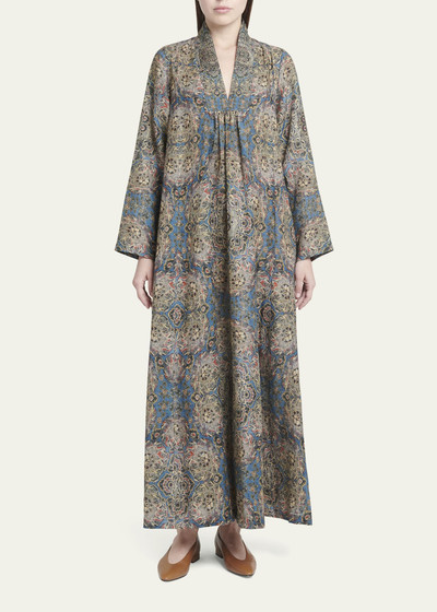 Loro Piana Kamilah Tapestry Bloom Linen Dress outlook