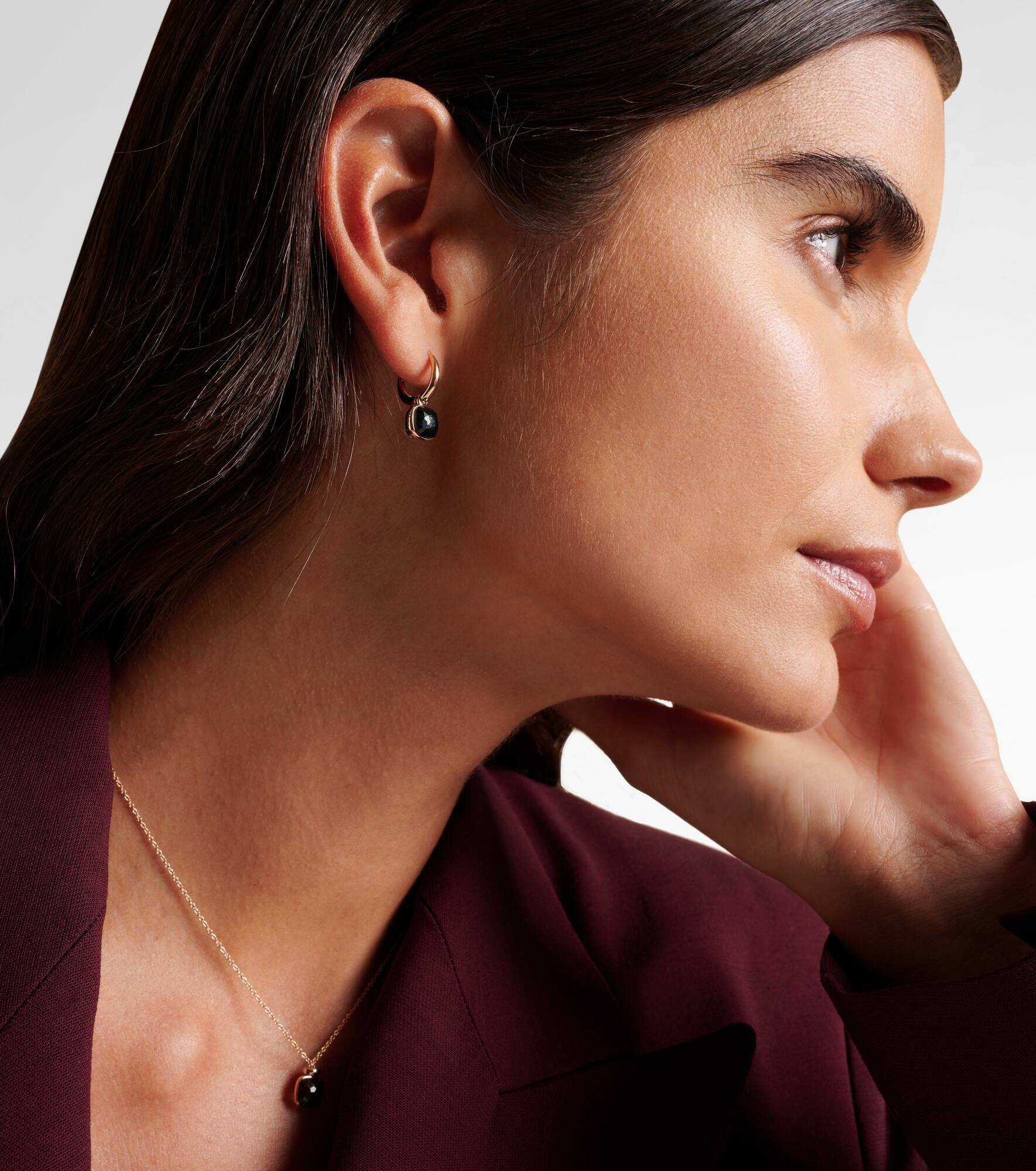Nudo Mini 18kt rose gold earrings with topazes - 3
