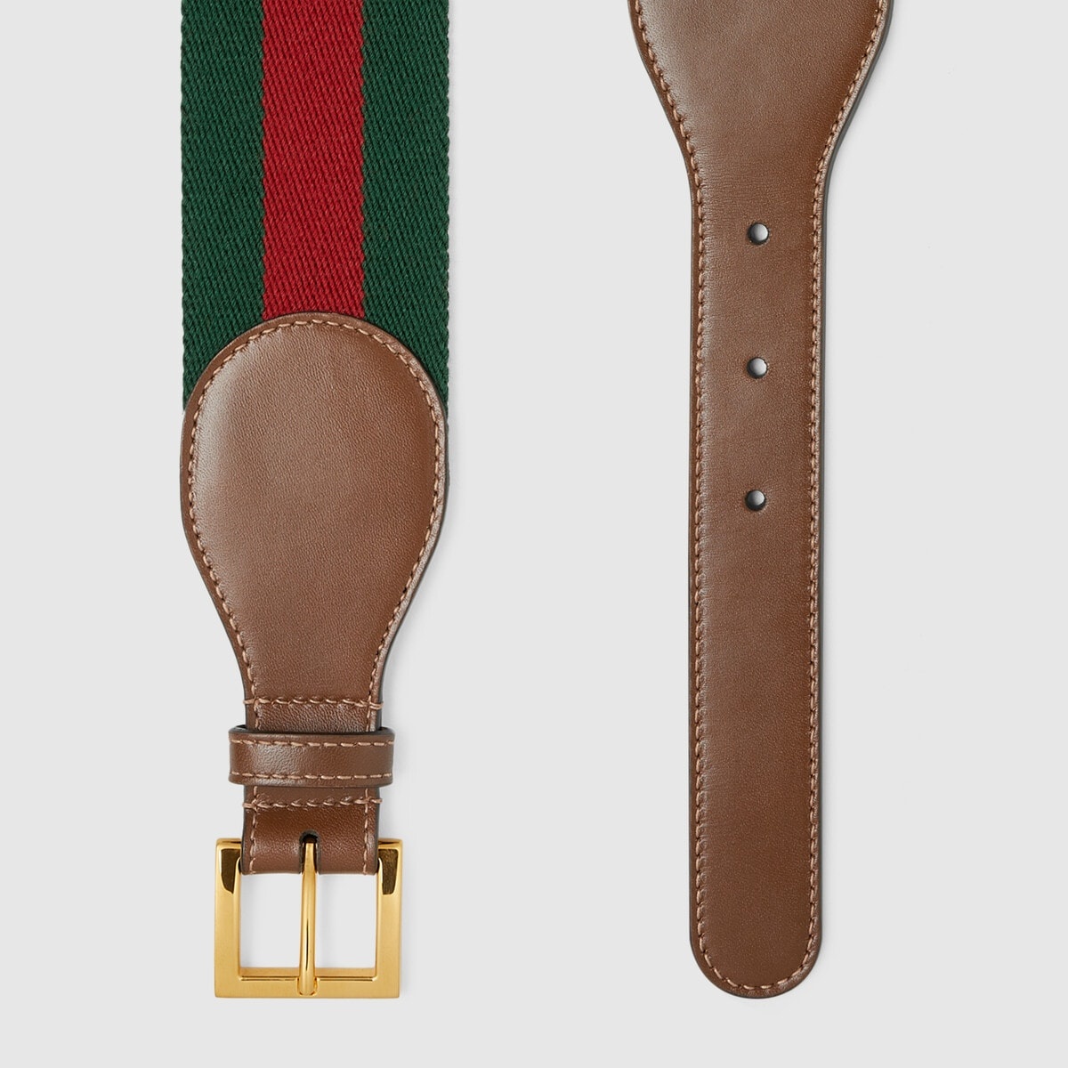 Web belt with leather and Horsebit - 2